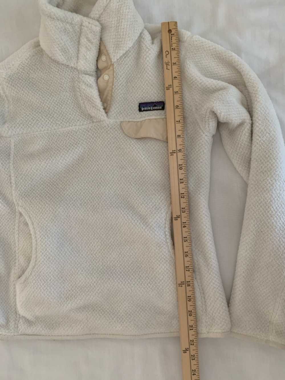 Patagonia Re-Tool Snap-T Fleece Pullover | Size Small | Raw Linen Cream - Picture 6 of 15